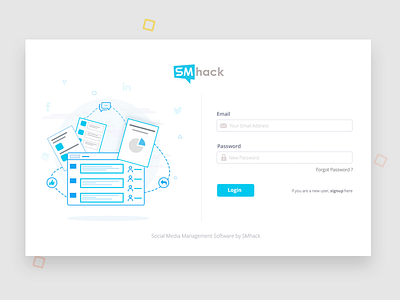 Smhack Login adobe photoshop login page marketing tool socialmedia web design