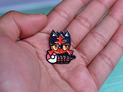It's Lit. enamel pin illustration illustrator lapel pin litten pin pokemon
