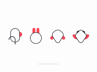 Icons Of Animals ai animal icon kid shape sketch ui