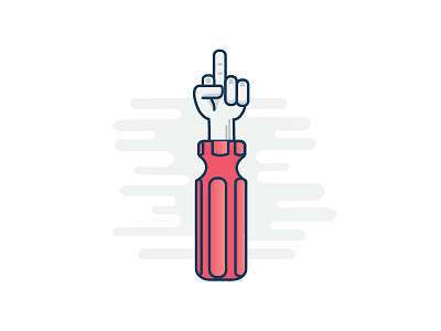 Screw You Driver design illustration illustrator middle finger screw driver