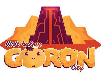 Travel Sticker - Goron City animation cartoon illustration vector volcano zelda