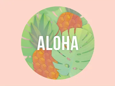 Aloha aloha hawaii hawaiian monstera orange pineapple pink