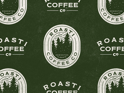Roasti Pattern alberta badge bag beans brand canada coffee edmonton green trees yeg