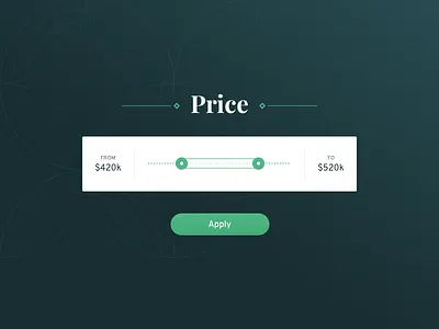 Price button green pattern price range scrubber slider track ui