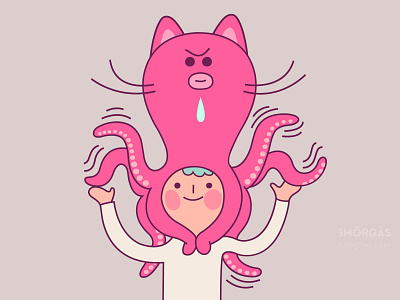 Octopet animal cat character design dribbble github illustration mascot octocat octopus toy