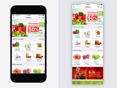 Bigbasket App Redesign banner grocery ios mobile app shopping