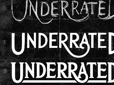 Underrated [Process] branding flourish identity lettering letters logo logotype serif type typography visual