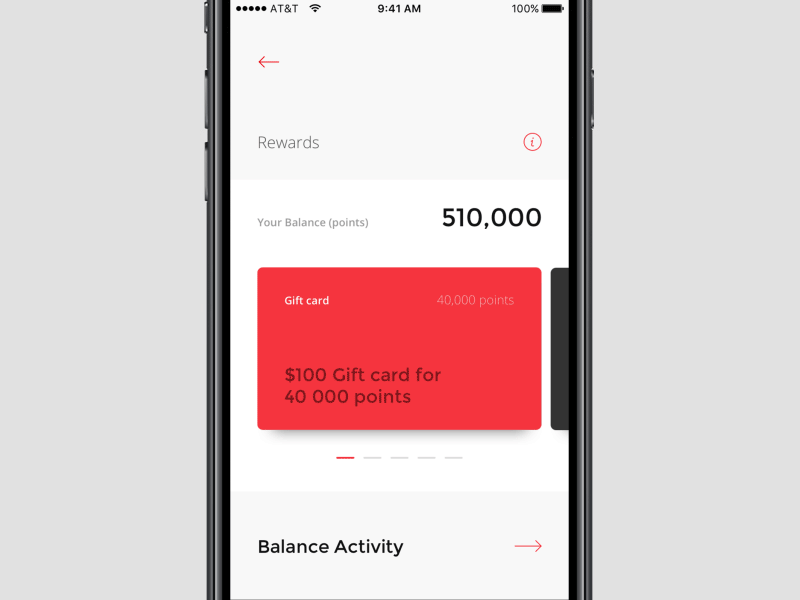 Reward Cards Interaction animation app cards ios rewards transitions ui ux