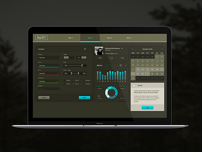 Aa/01—UI aa01 cargo components dashboard elements macbook mock up ui ui kit