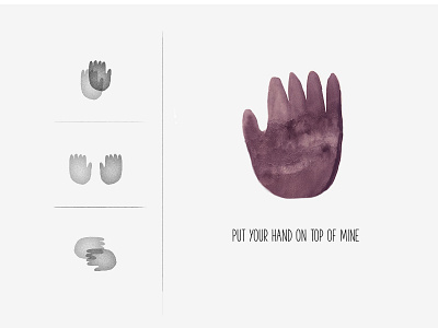 Put your hand on top of mine hand icons on top