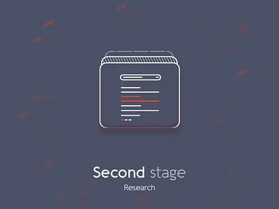 Research icon grey icon orange outline search shadow ui