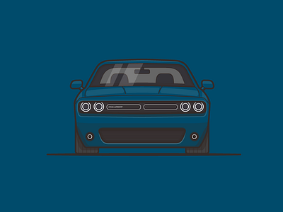 Dodge Challenger 2d car challenger dodge flat illustration