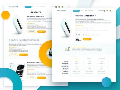 Rent & Connect Web Site / Detail Pages booking detail device interface internet mobile rent ui web website wifii