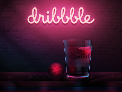 Dribbble Shot dribbble first invitation pink shot thanks