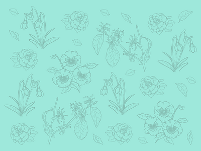Floral Pattern 1 aqua floral floral pattern flower flowers pattern spring vector