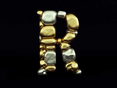 Letter R 3d soft body c4d letter