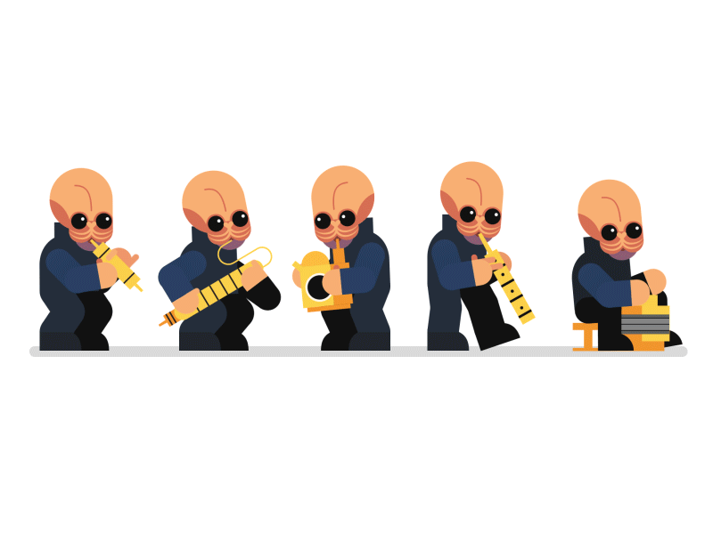 Cantina Band 2d animation after effects cantina band dance music orchestra star wars