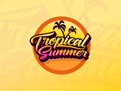 Tropical Summer illustration lettering logo logotype summer tropical type vector