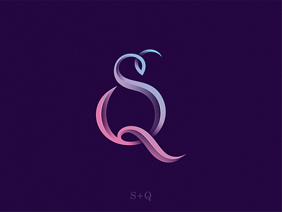 monogram SQ icon illustration logo symbol