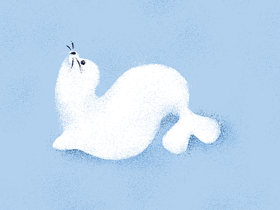 La Foca animal blue illustration sea seal texture