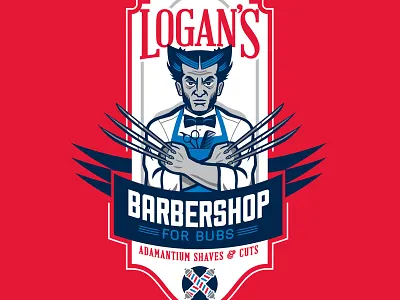 Logan's Barbershop comics fan art graphic design illustration logan logo marvel t shirt typography wolverine x men