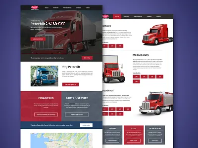 Peterbilt website peterbilt trucks ui ux web