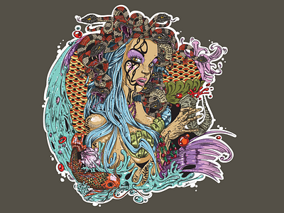 mermaid drawing lady medusagorgona mermaid tattooart