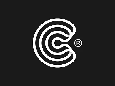 CC logo app c cc complete design flat logo material minimalist