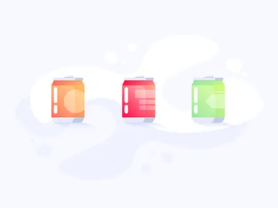 Cans can cans cola drink illustration lemon orange soda vector