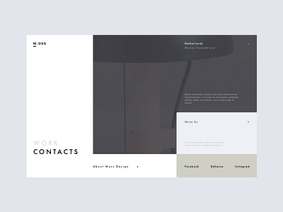 Moss contacts page clean contacts design grid image interface page ui ux web website