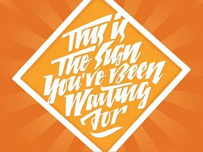 Sign lettering postcard sign