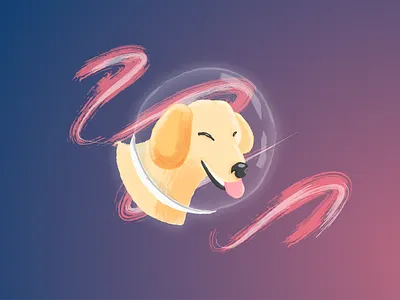 MIKA brushes dog illustrator space