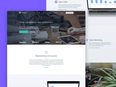 Beamery website pre-launch preview analytics beamery clean design landing light page simple web website white