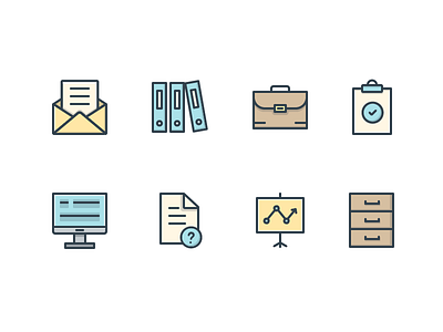 Office Icons desktop envelope folder icons office