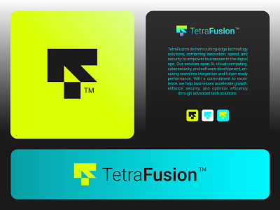 TetraFusion logo, Tech, Technology, T + F + Arrow, Unused logo ai brand identity branding cloud f logo futuristic general tech and innovation geometric logo identity it services logo logo logo design logos logotype modern software startup logo t lgo tech logo technology