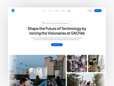 🌟 GAOTek Careers Page – Inspiring Hero Section Design animation branding graphic design logo ui