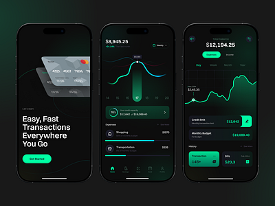 Savion | Finance Mobile App app branding card dark e wallet finance mobile stats trading ui ui app ui mobile ux