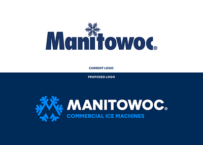 Manitowoc Redesign Concept brand identity branding design graphic design ice logo logo inspiration logomark logotype m manitowoc modern logo rebranding redesign snow snowflake