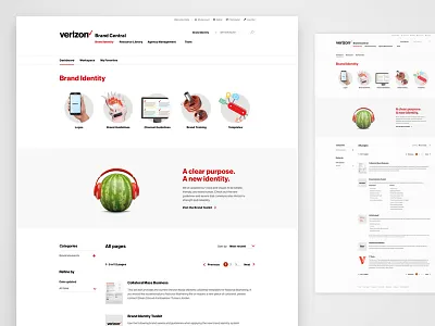 Verizon - Brand Central - Brand Identity Page assets brand identity branding guidelines rebranding standards verizon webpage