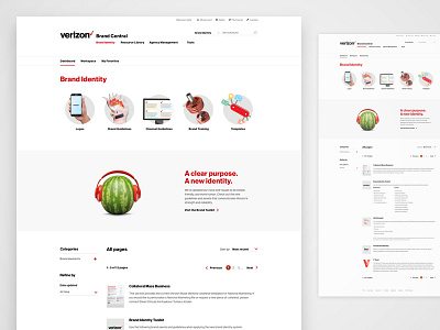 Verizon - Brand Central - Brand Identity Page assets brand identity branding guidelines rebranding standards verizon webpage