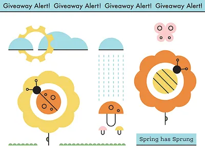 Spring Sticker Sheet Giveaway bumblebee butterfly cloud flower giveaway ladybug mushroom spring sticker stickermule stickersheet sun