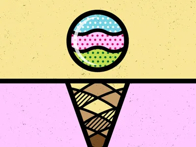 i is for icecream abstract geometric icecream illustration patterns pop art typography vector
