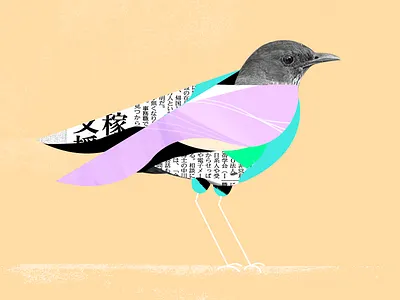 Bird bird collage japan shapes