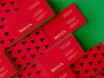 Berry's Business Card berry branding business card creative geometric identity pattern watermelon
