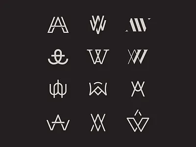 A+W aw logo monogram type wa