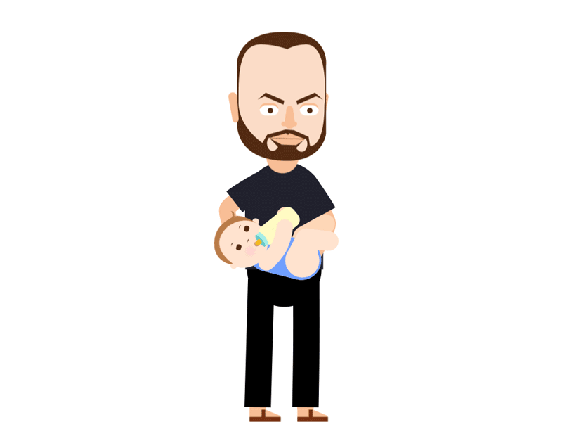 Being Father 2d father illustration loop animaiton