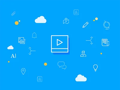 Staffbase Employee app blue employee app icons illustration staffbase teaser video