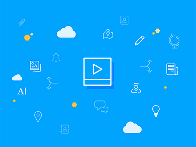 Staffbase Employee app blue employee app icons illustration staffbase teaser video