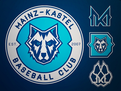 Mainz-Kastel Dogs Baseball Club baseball d dog home run logo m monogram sports