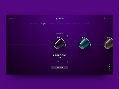 Nespresso - Coffee Selector clean coffee concept minimal nespresso select shop ui ux web website